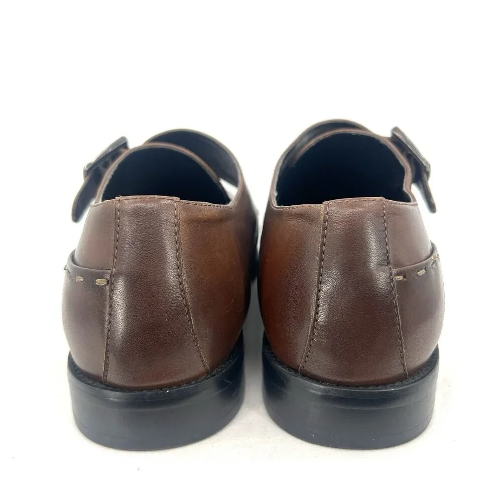 Polo Ralph Lauren Monk Strap Brown Leather Oxford Loafer Men’s 9 - Picture 8 of 11